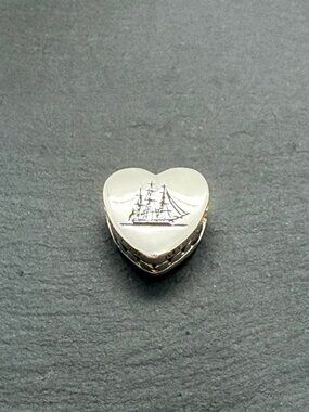 Pandora Boston Tall Ship Heart Charm Sterling Silver Jewelry